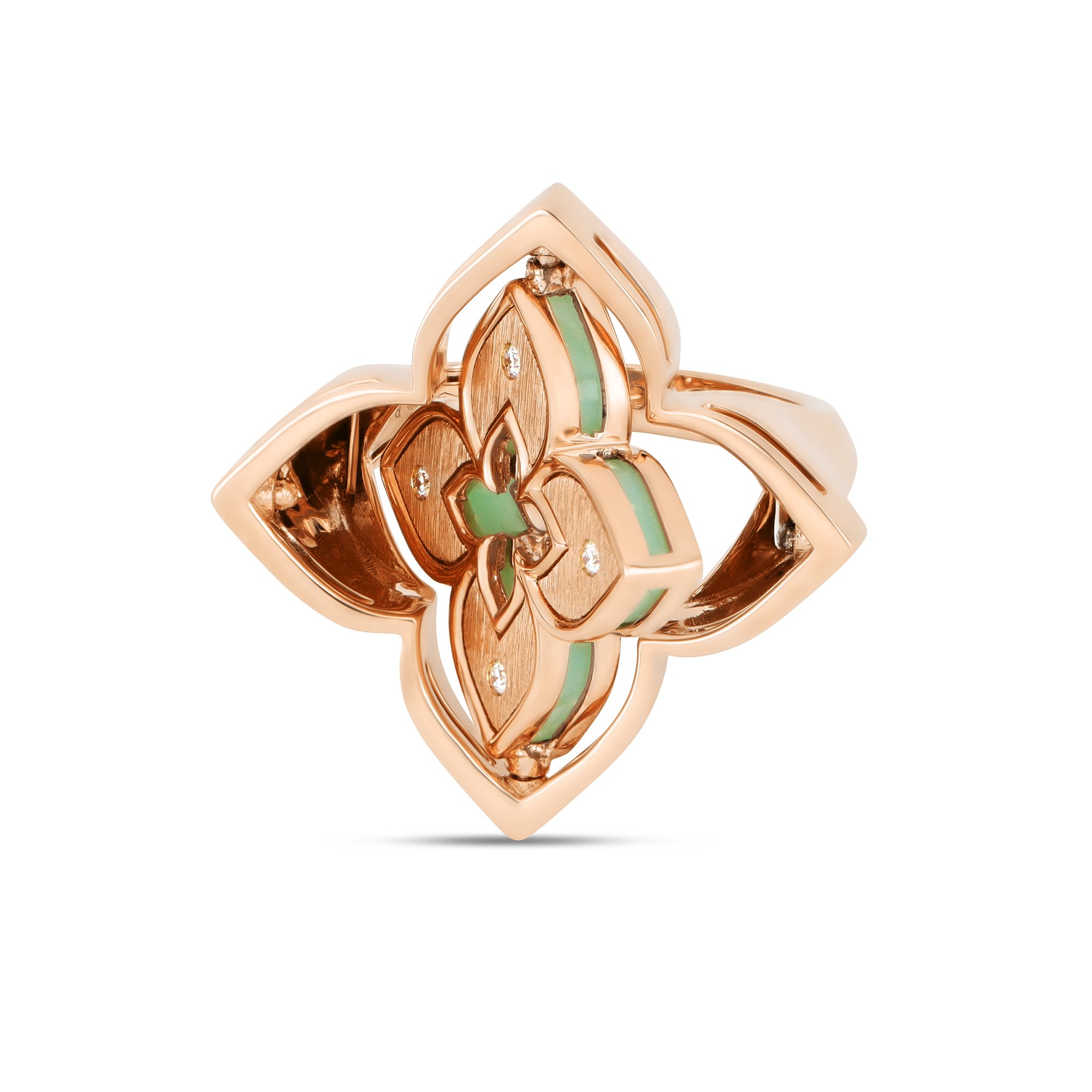 VENETIAN PRINCESS RING WITH DIAMONDS AND CHRYSOPHASE - Image 2