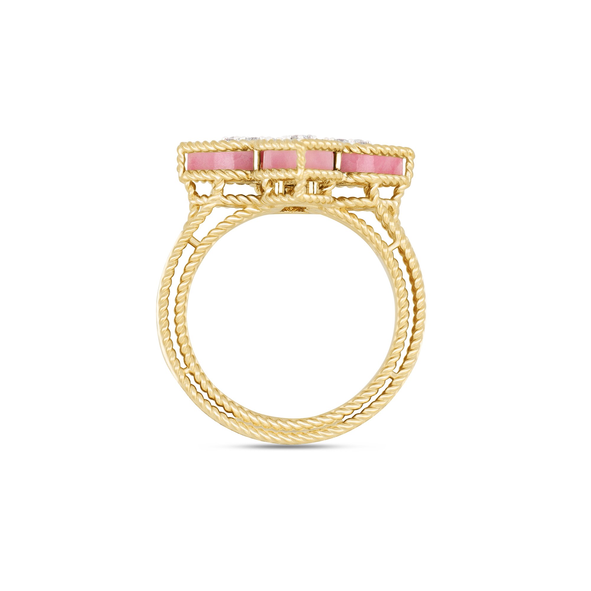 PRINCESS FLOWER RING WITH DIAMONDS AND RHODONITE - Image 3
