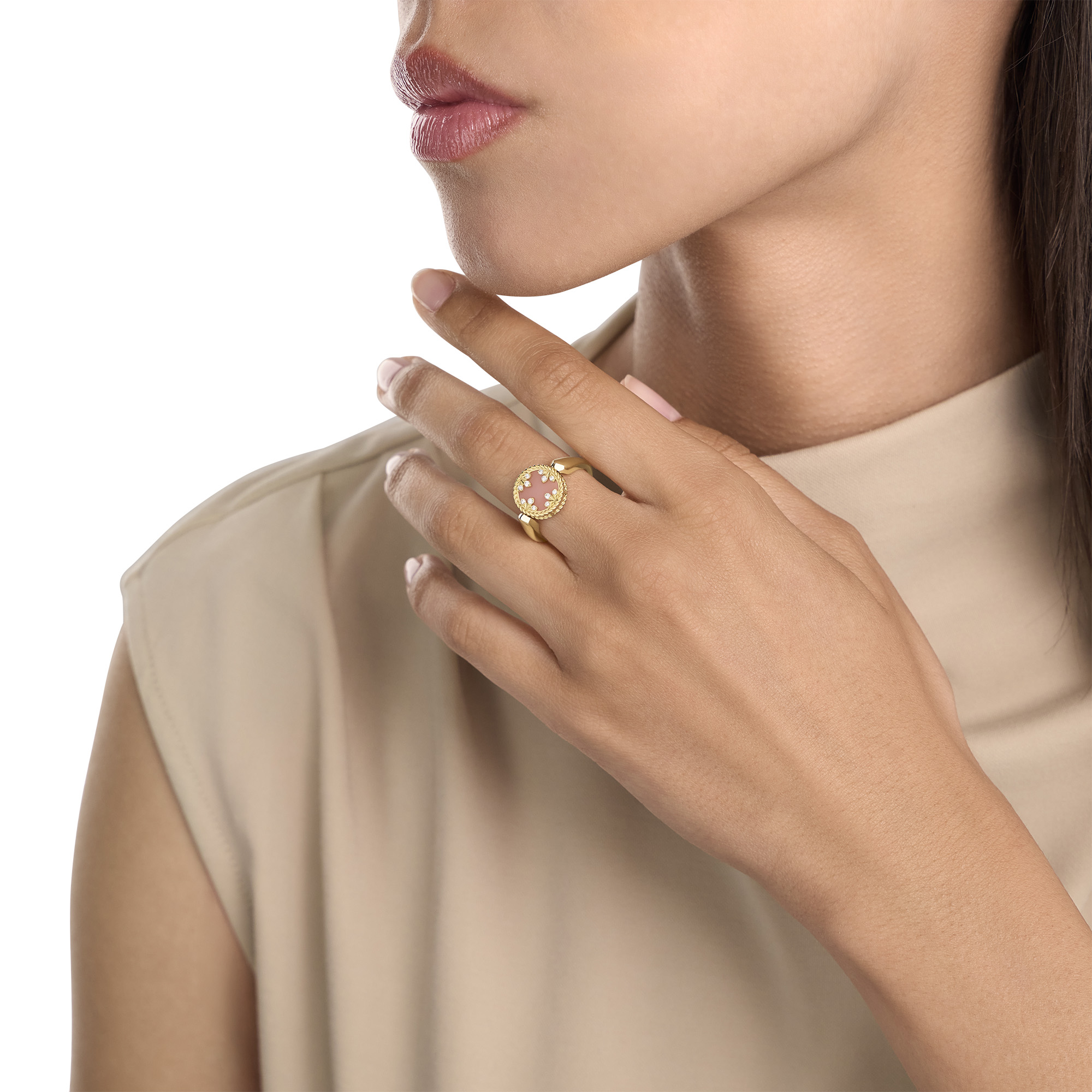 VENETIAN MEDALLIONS RING FOR CAROUSEL WITH DIAMONDS, OPAL AND MOTHER OF PEARL - Image 4