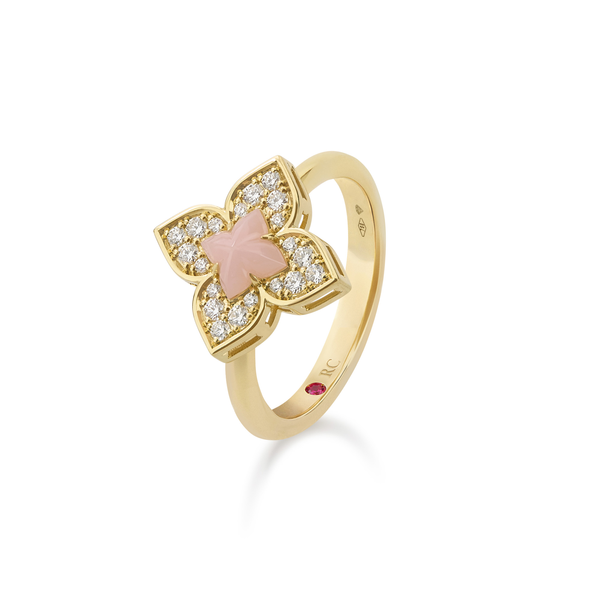 VENETIAN PRINCESS RING FOR CAROUSEL WITH DIAMONDS AND OPAL