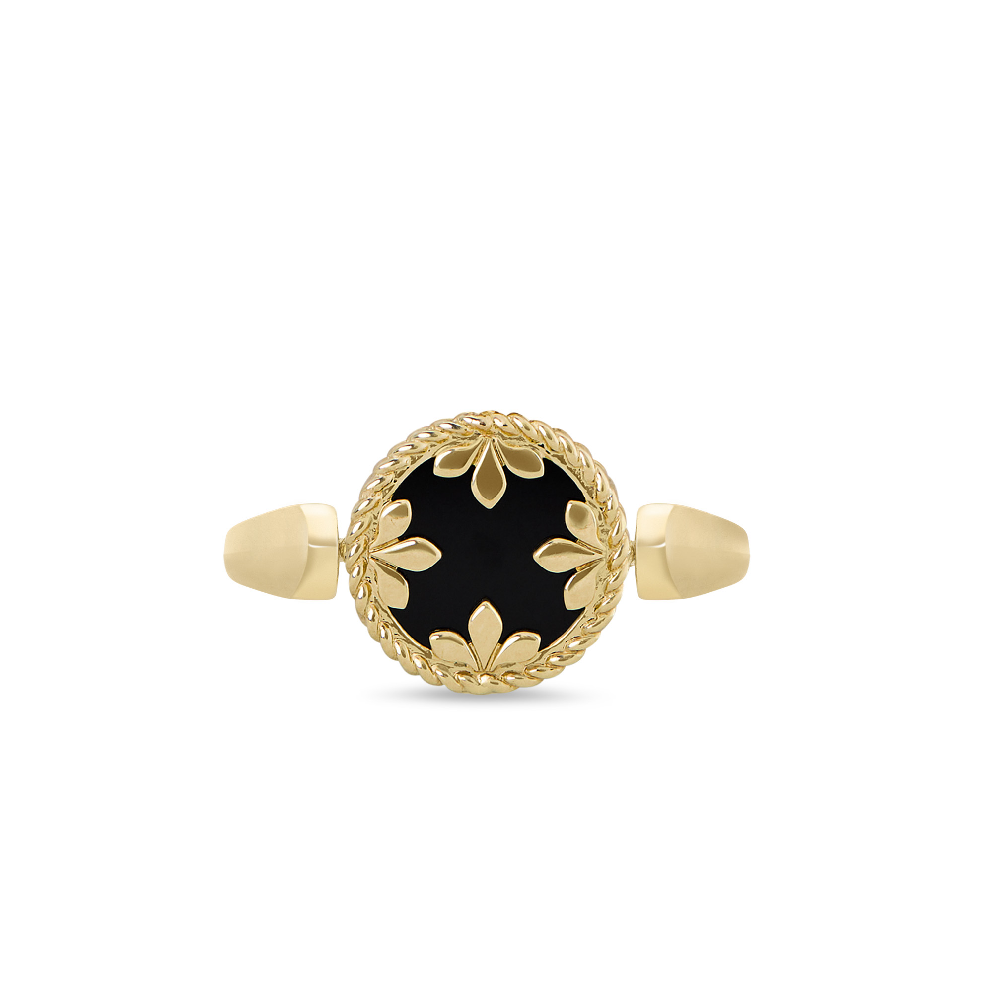 VENETIAN MEDALLIONS RING FOR CAROUSEL WITH DIAMONDS, MOTHER OF PEARL AND BLACK JADE - Image 2