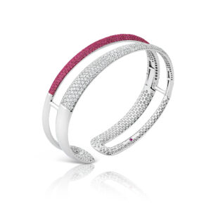SCALARE BANGLE WITH PINK SAPPHIRES AND DIAMONDS