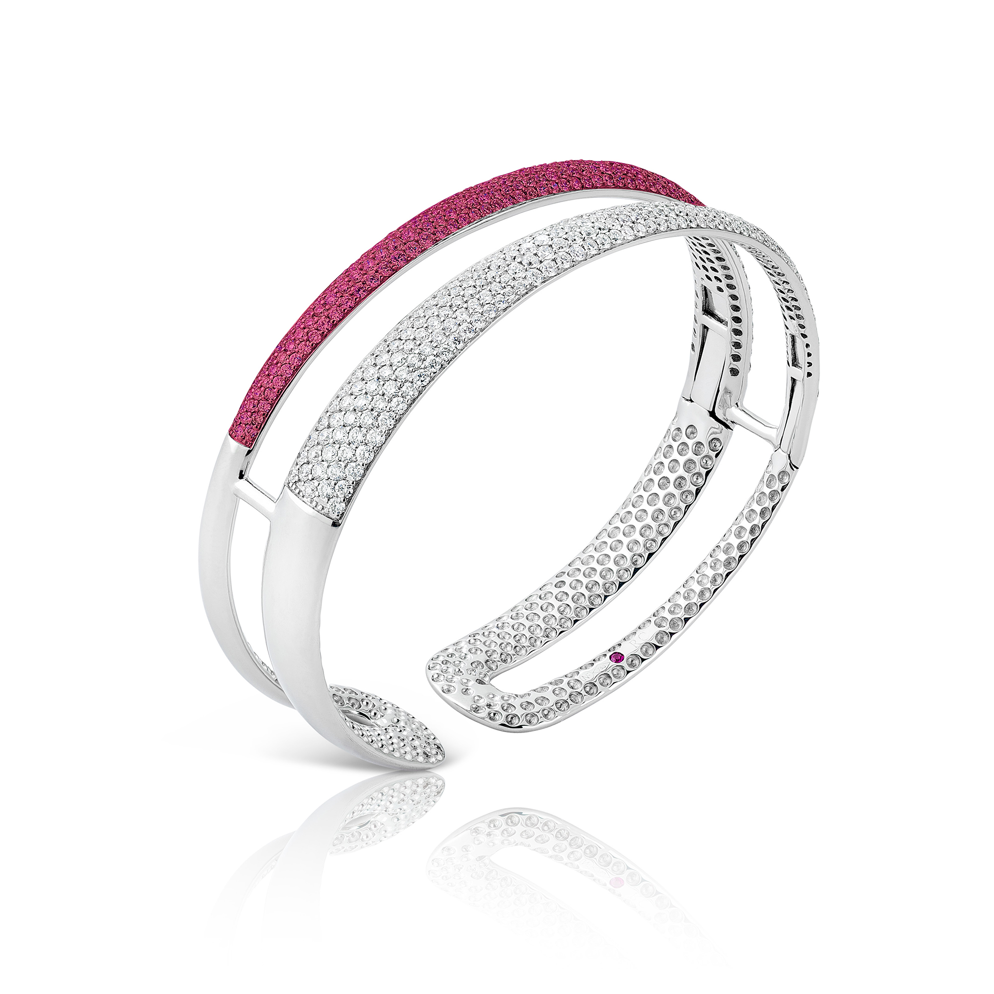 SCALARE BANGLE WITH PINK SAPPHIRES AND DIAMONDS