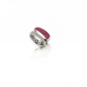 SCALARE RING WITH PINK SAPPHIRE AND DIAMONDS