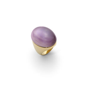 COCKTAIL RING  WITH DOUBLET AMETHYST AND MOTHER OF PEARL