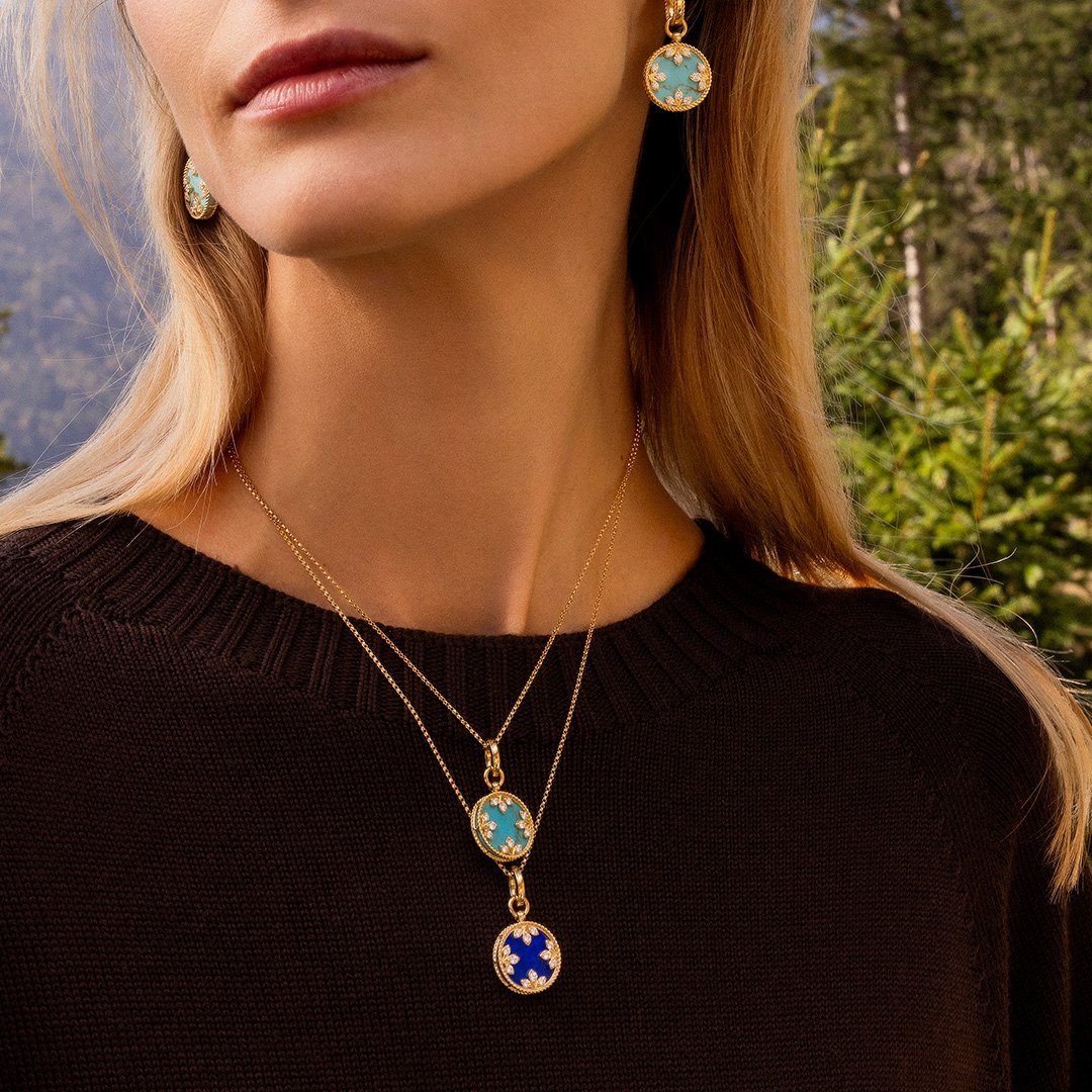 VENETIAN MEDALLIONS COLLAR WITH DIAMONDS AND LAPIS - Image 4