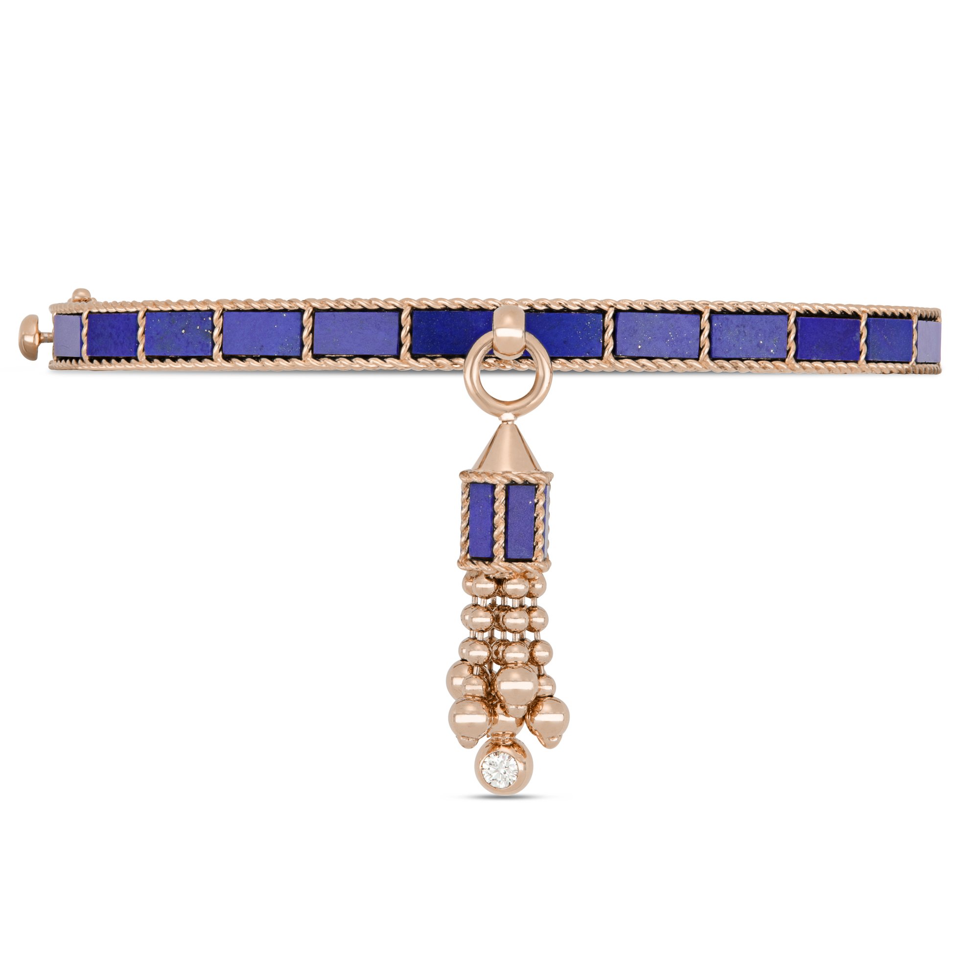 ART DECO BANGLE WITH LAPIS AND DIAMONDS - Image 3