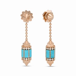 ART DECO EARRINGS WITH TURQUOISE AND DIAMONDS