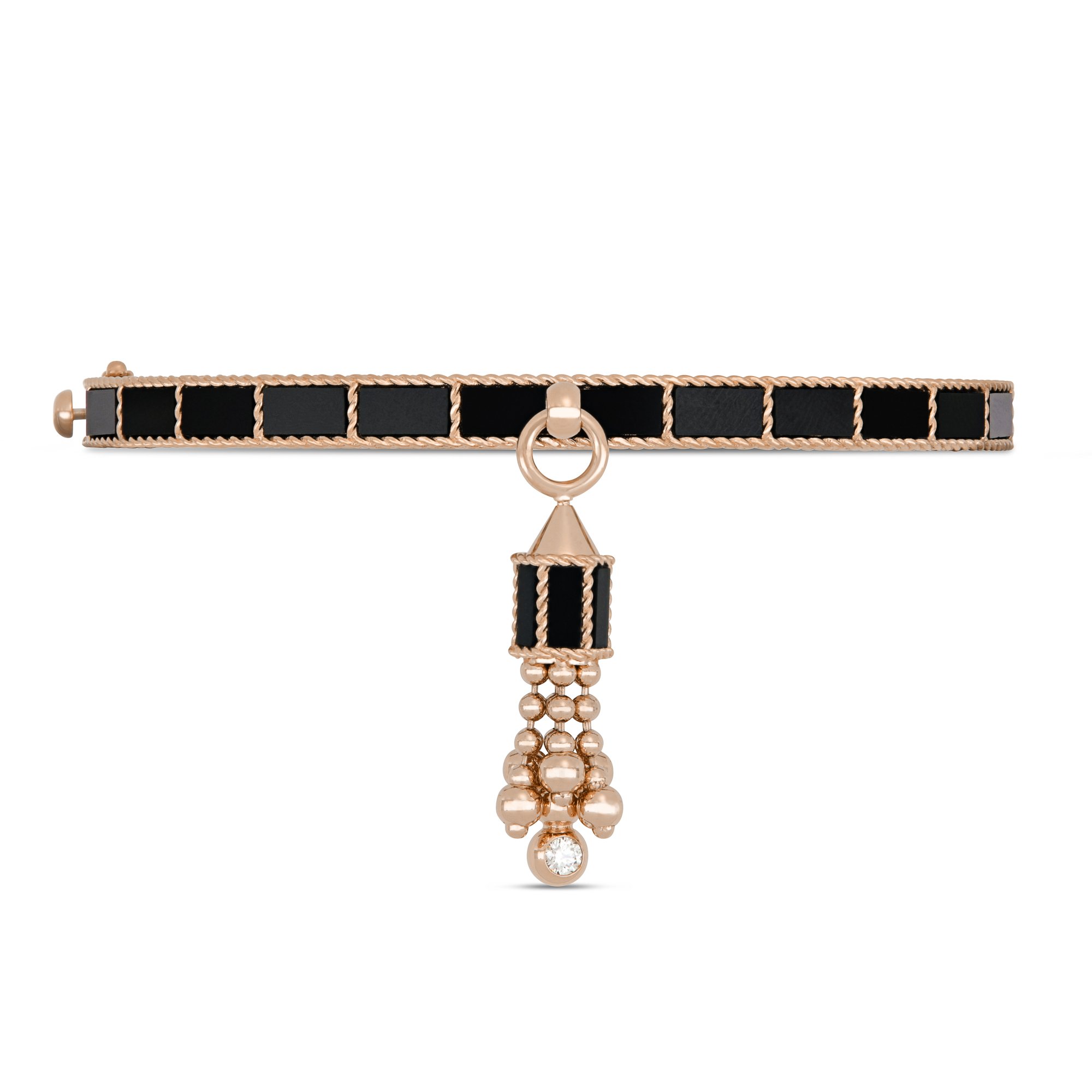 ART DECO BANGLE WITH BLACK JADE AND DIAMONDS - Image 3