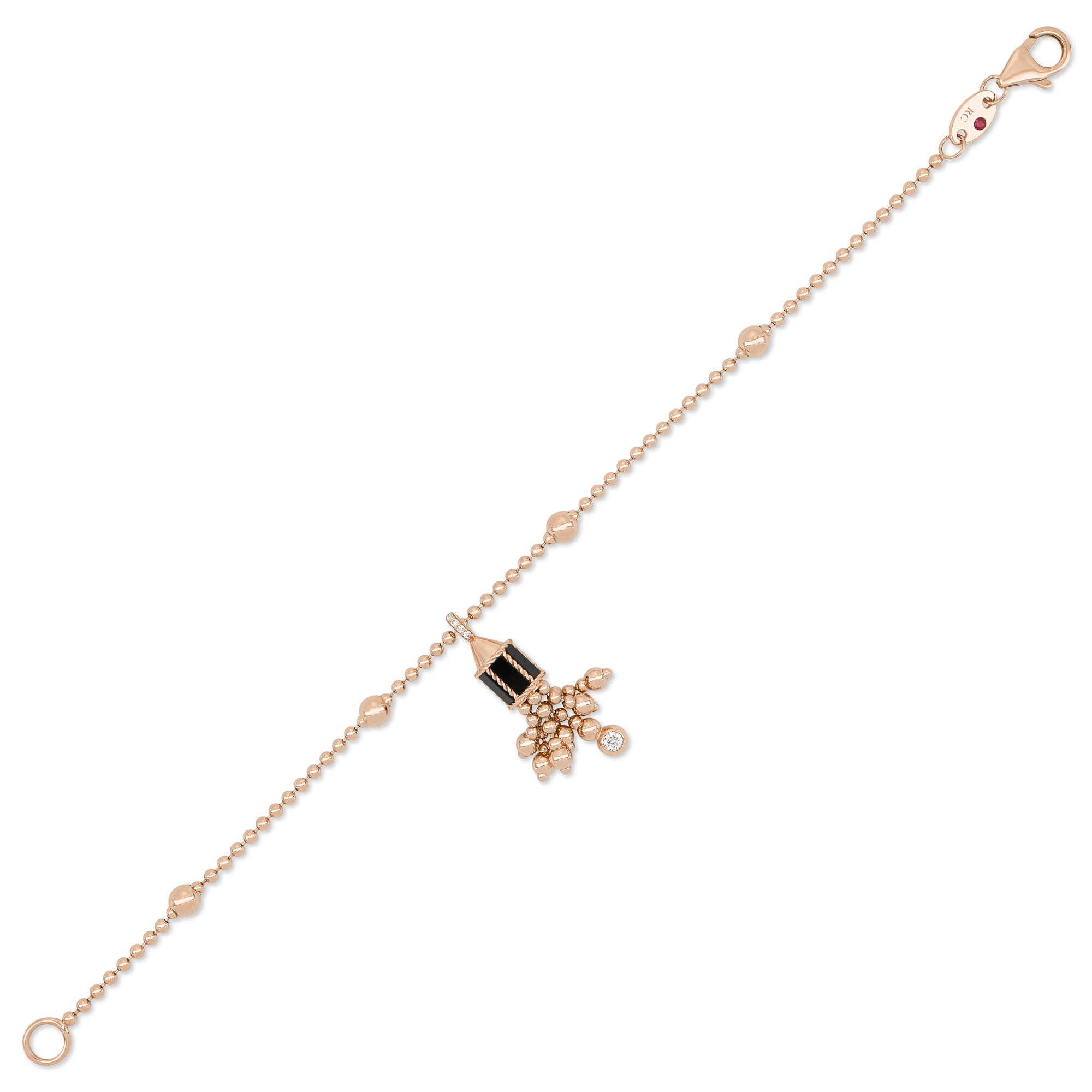 ART DECO BRACELET WITH BLACK JADE AND DIAMONDS - Image 2