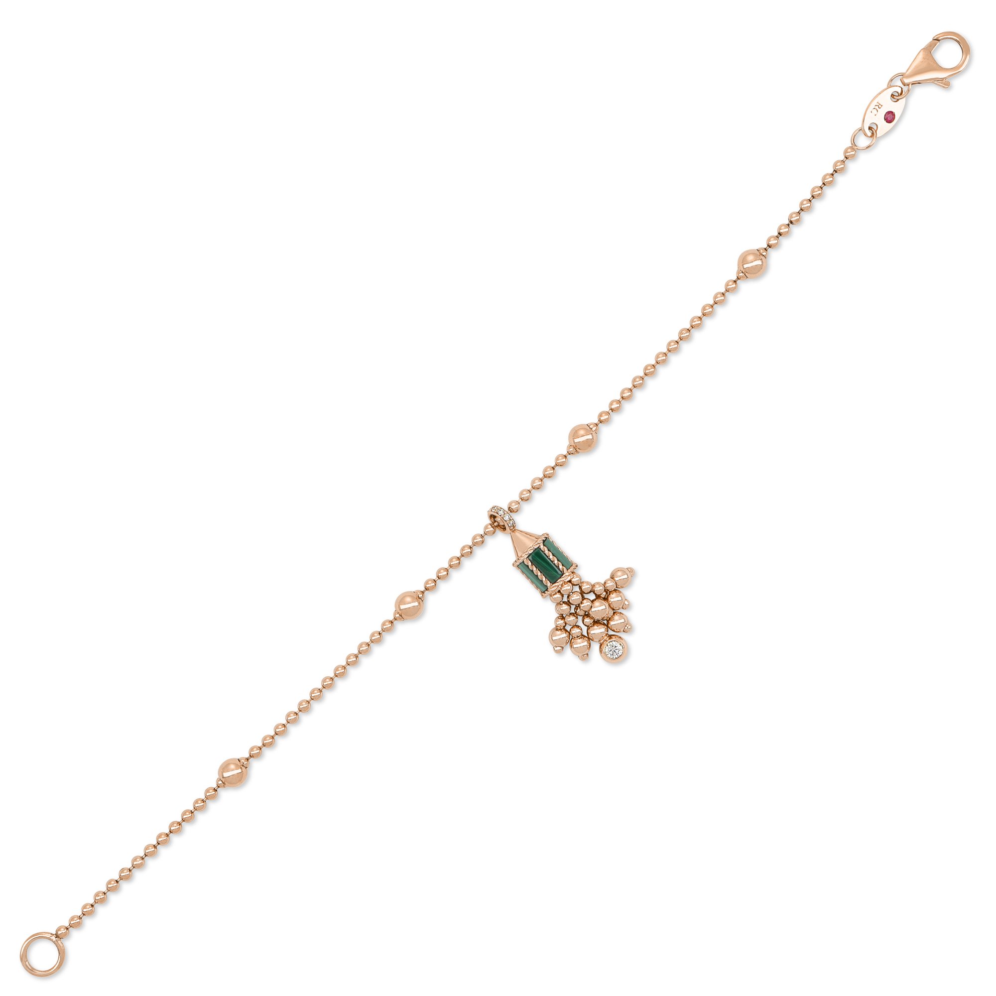 ART DECO BRACELET WITH MALACHITE AND DIAMONDS - Image 3