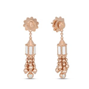 ART DECO EARRINGS WITH MOTHER OF PEARL AND DIAMONDS