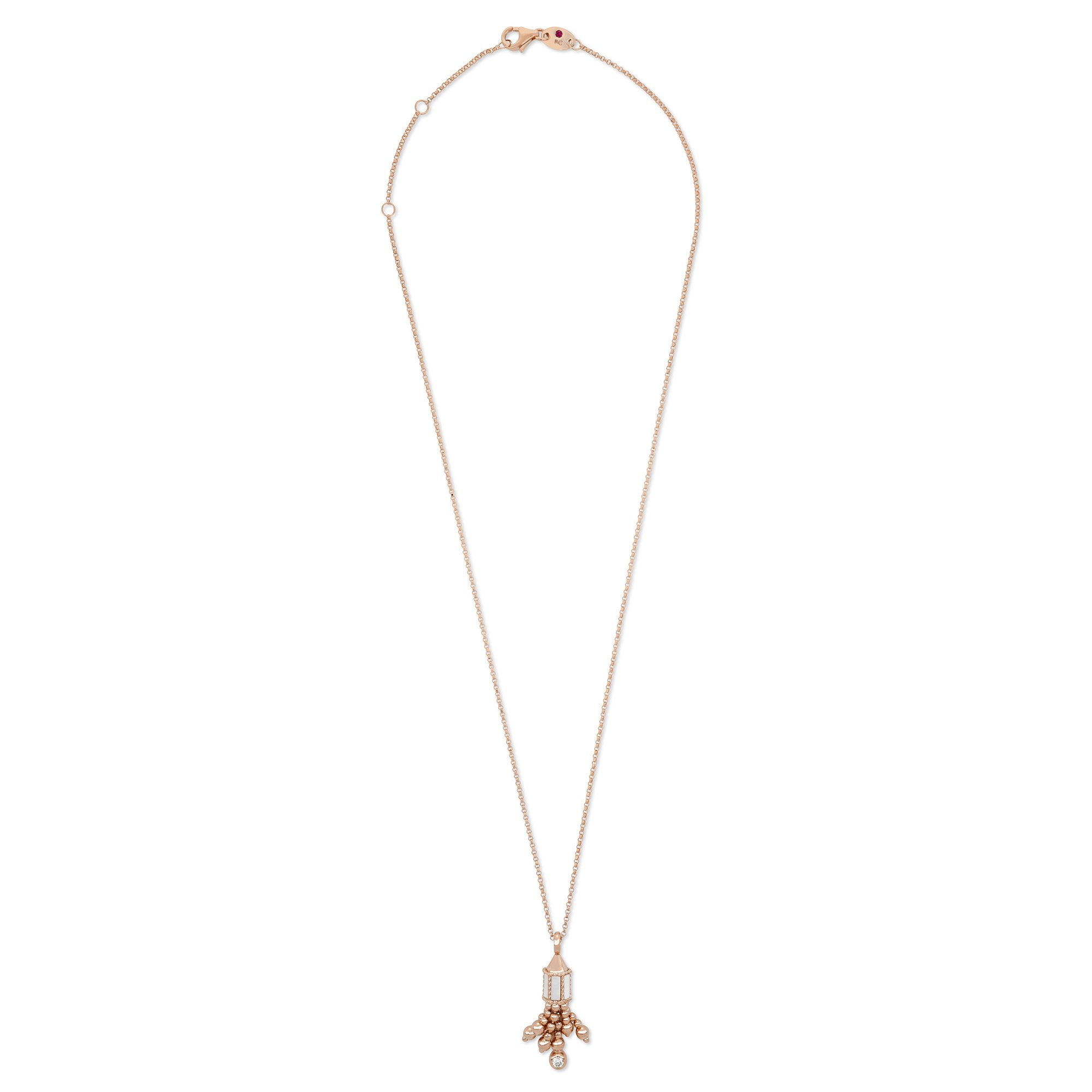 ART DECO NECKLACE WITH MOTHER OF PEARL AND DIAMONDS - Image 2