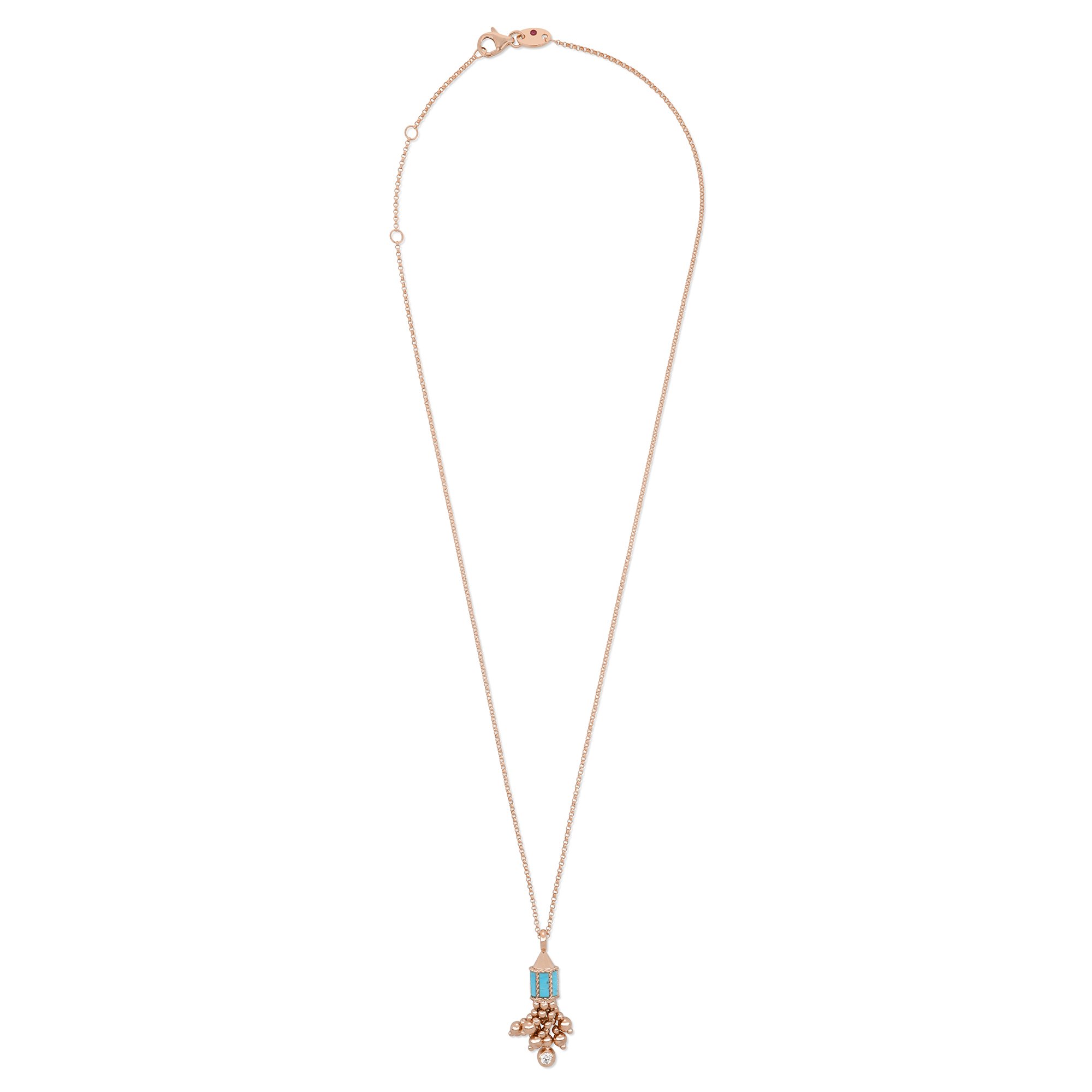 ART DECO NECKLACE WITH TURQUOISE AND DIAMONDS - Image 3