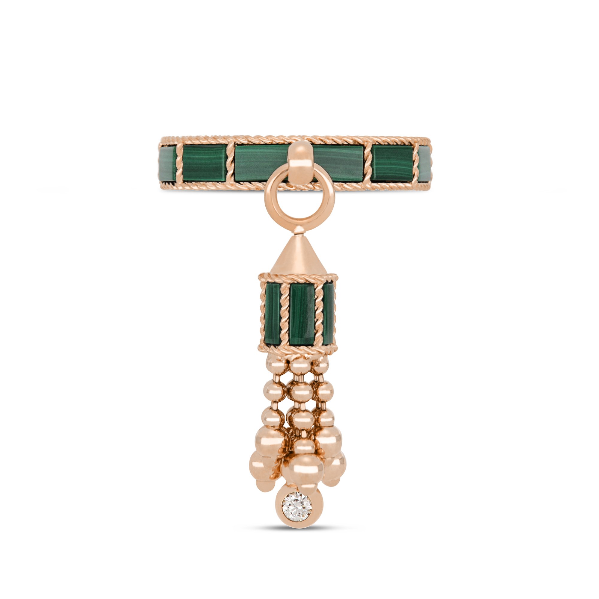 ART DECO RING WITH MALACHITE AND DIAMONDS - Image 3