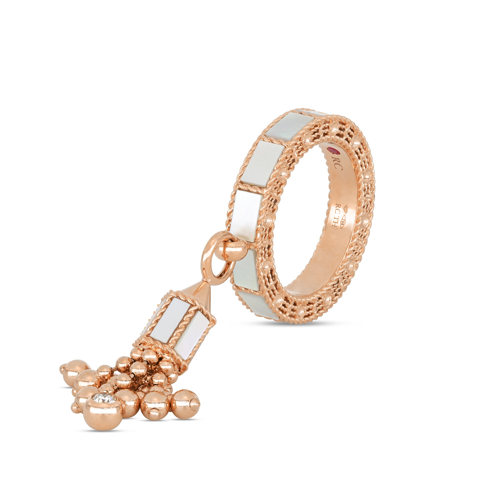 ART DECO RING WITH MOTHER OF PEARL AND DIAMONDS