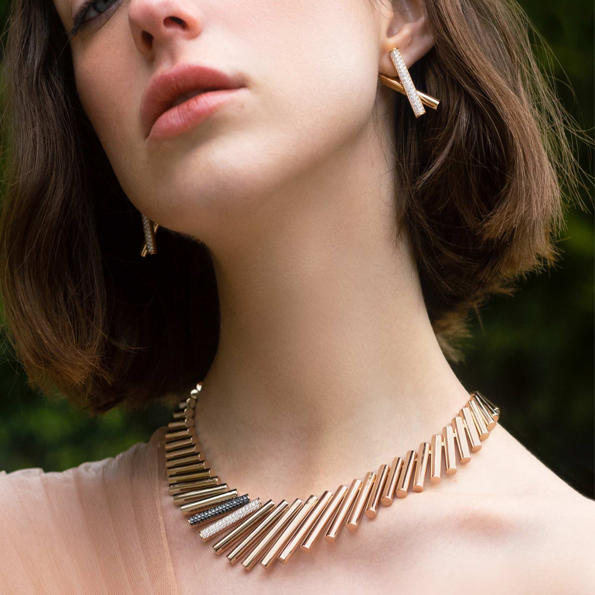 DOMINO NECKLACE WITH DIAMONDS - Image 2