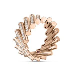 DOMINO RING WITH DIAMONDS