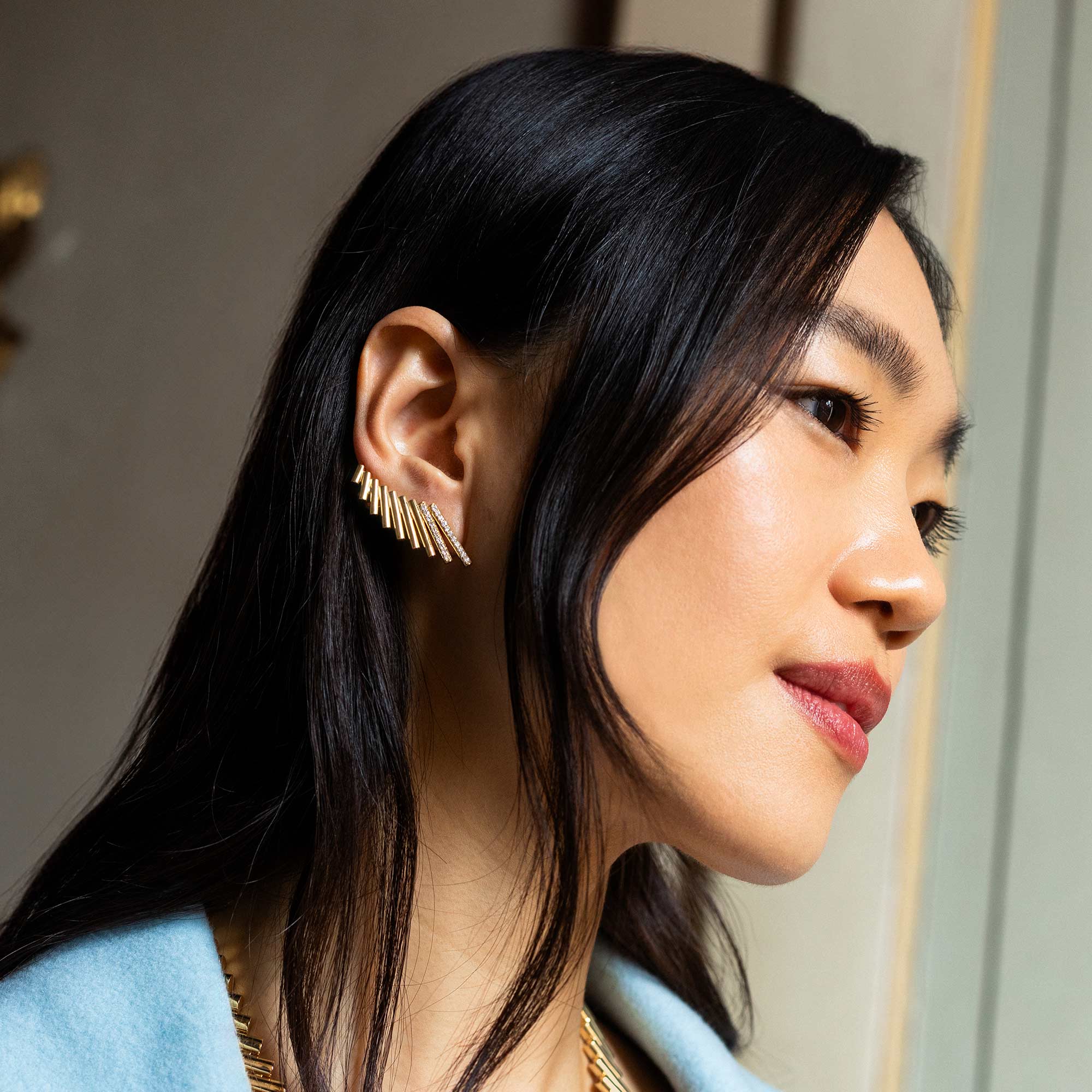 DOMINO EARRINGS WITH DIAMONDS - Image 2