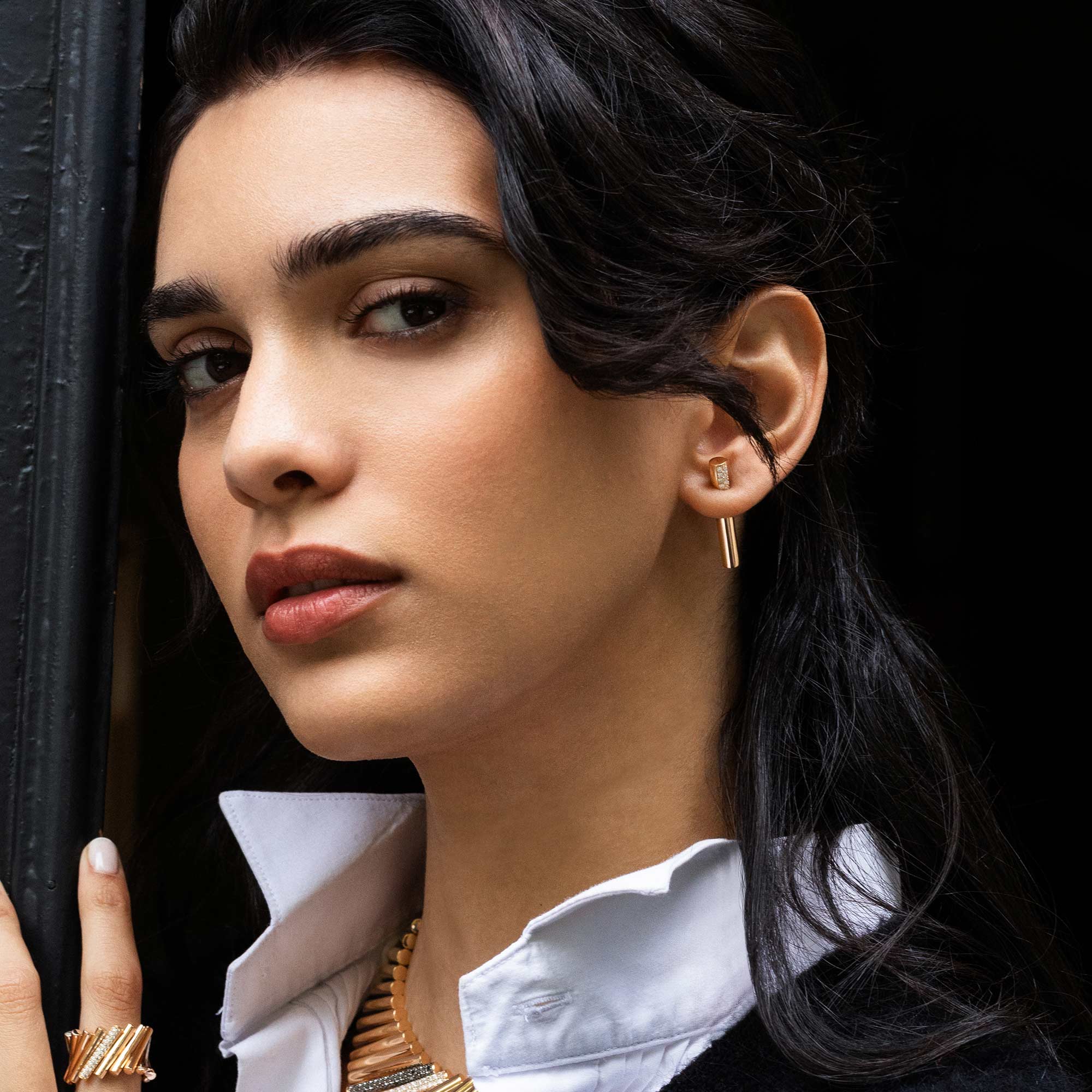 DOMINO EARRINGS WITH DIAMONDS - Image 2