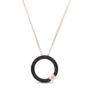 LOVE IN VERONA PENDANT WITH BLACK AND WHITE DIAMONDS