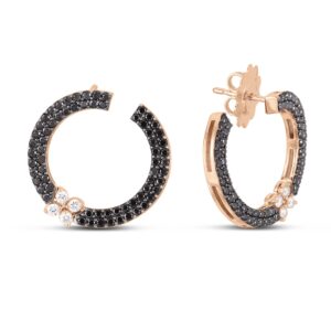 LOVE IN VERONA EARRINGS WITH BLACK AND WHITE DIAMONDS