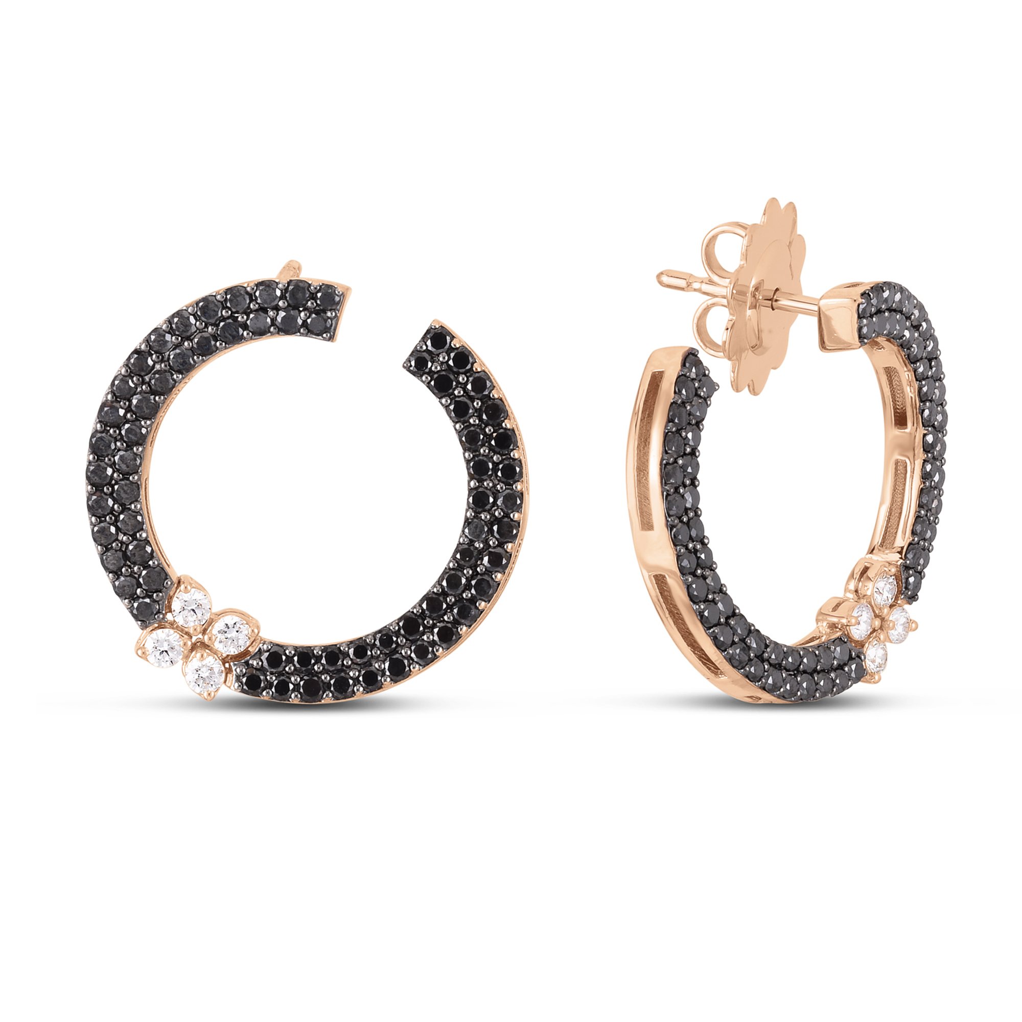 LOVE IN VERONA EARRINGS WITH BLACK AND WHITE DIAMONDS