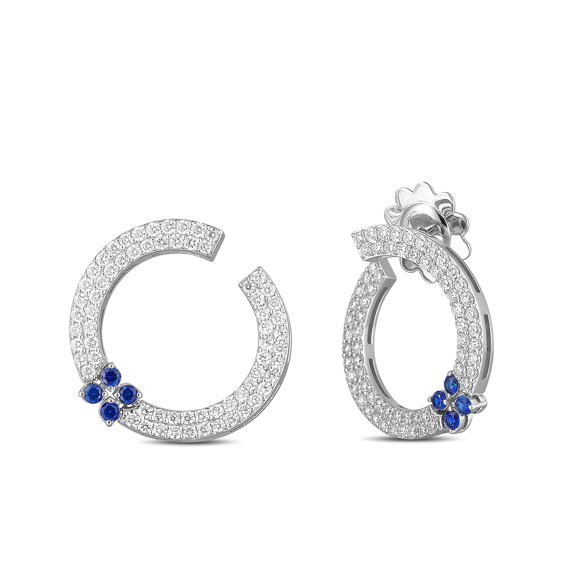LOVE IN VERONA EARRINGS WITH DIAMONDS AND BLUE SAPPHIRES