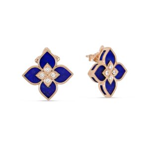VENETIAN PRINCESS EARRINGS WITH DIAMONDS AND LAPIS