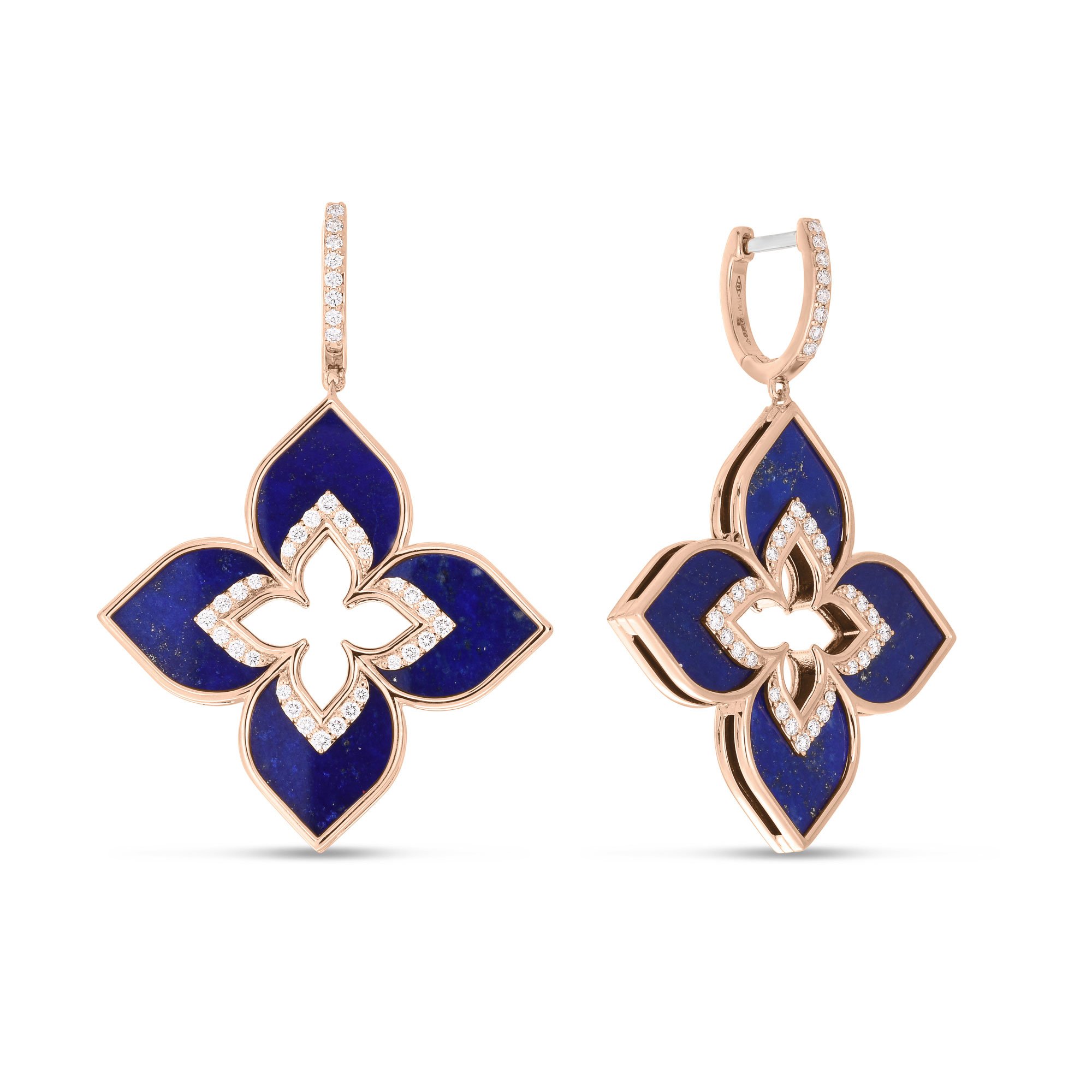 VENETIAN PRINCESS EARRINGS WITH DIAMONDS AND LAPIS