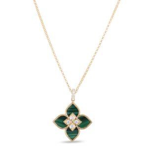 VENETIAN PRINCESS PENDANT WITH DIAMONDS AND MALACHITE