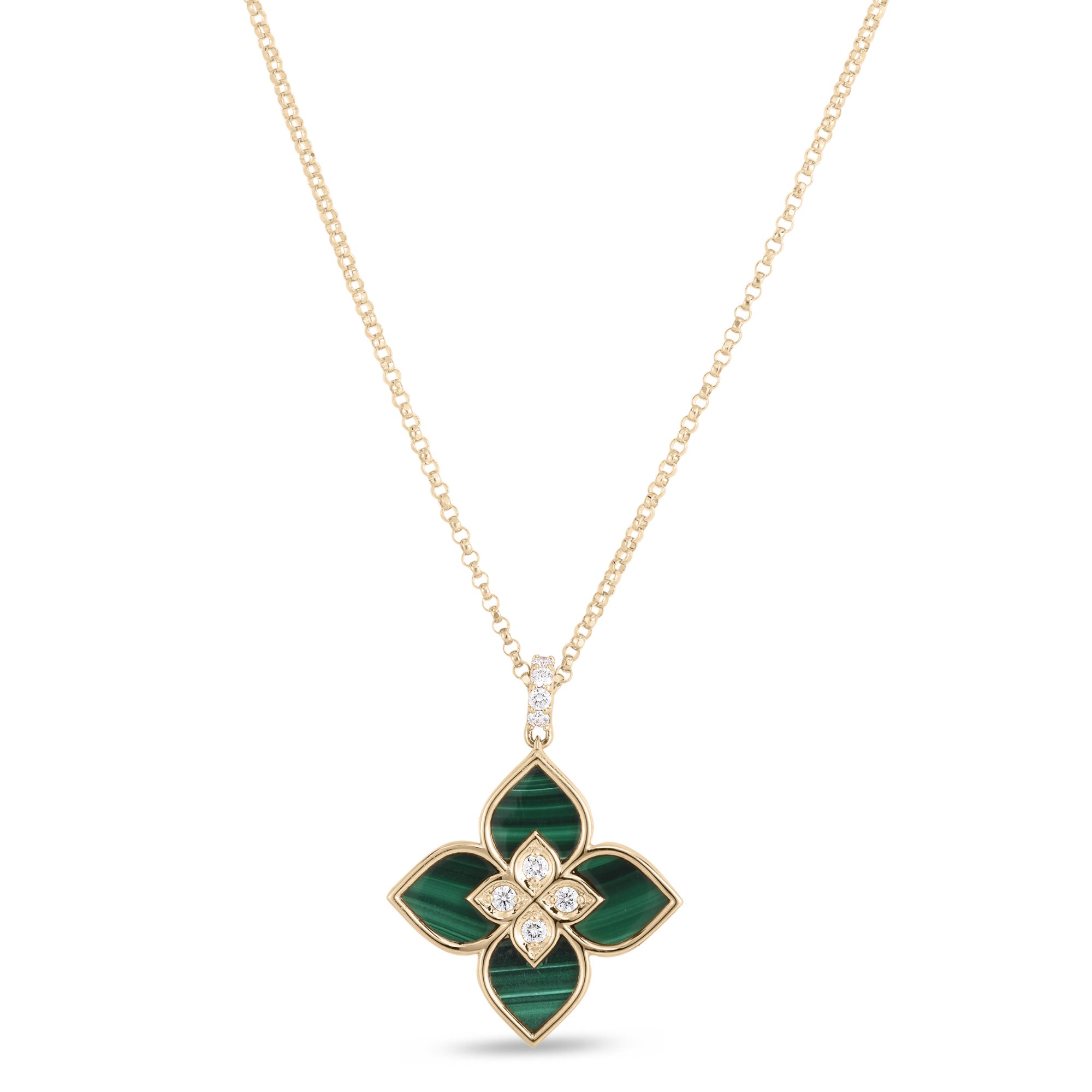 VENETIAN PRINCESS PENDANT WITH DIAMONDS AND MALACHITE