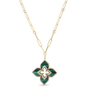 VENETIAN PRINCESS PENDANT WITH DIAMONDS AND MALACHITE