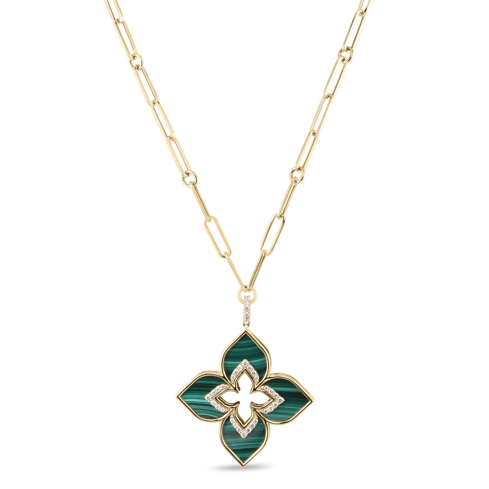 VENETIAN PRINCESS PENDANT WITH DIAMONDS AND MALACHITE