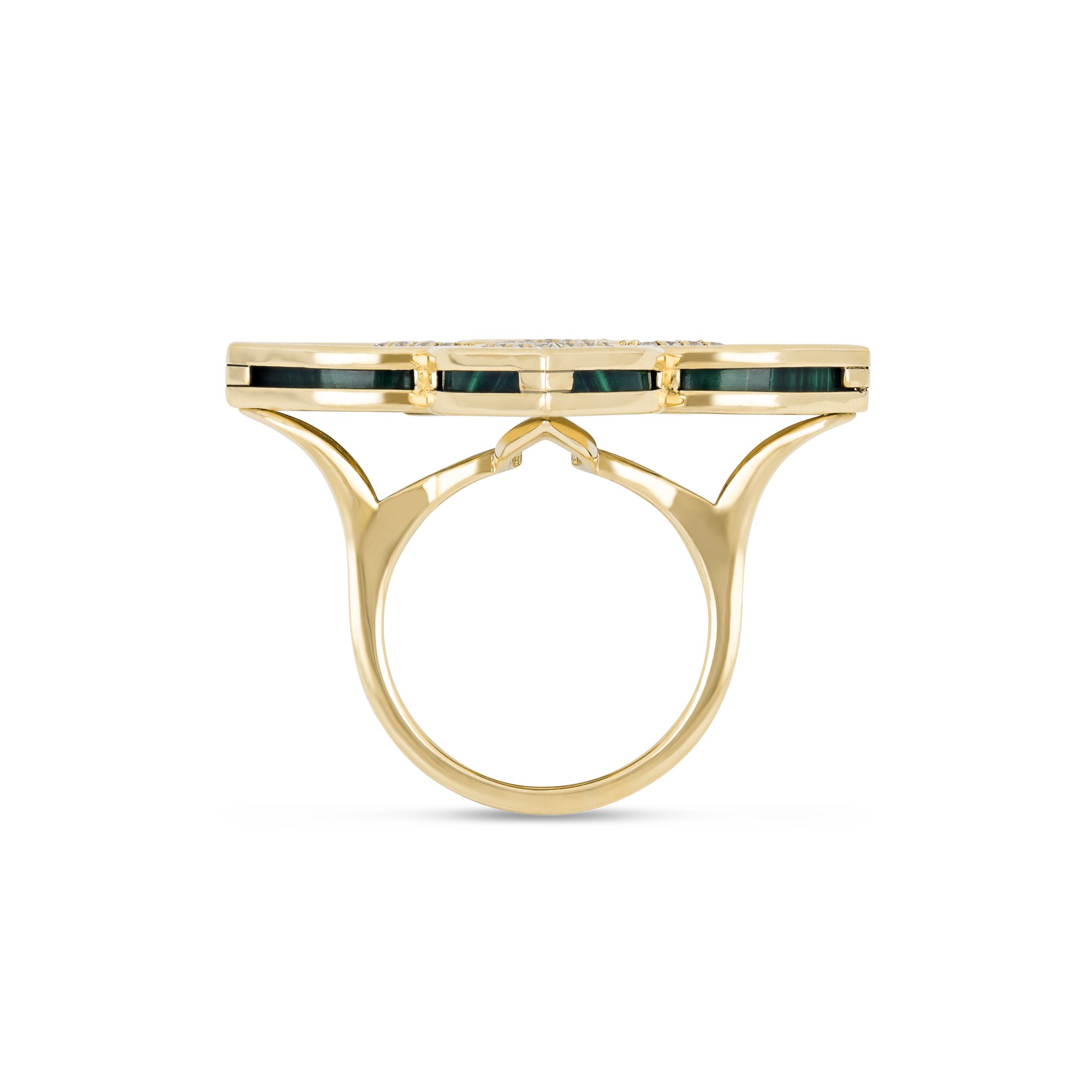 VENETIAN PRINCESS RING WITH DIAMONDS AND MALACHITE - Image 4