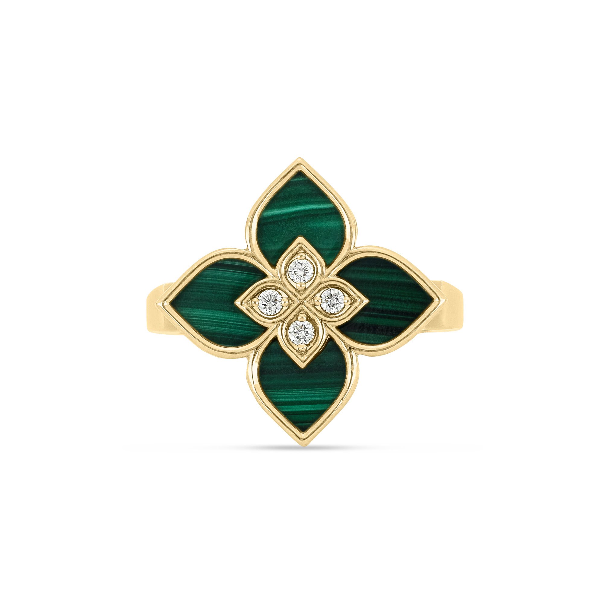 VENETIAN PRINCESS RING WITH DIAMONDS AND MALACHITE - Image 3