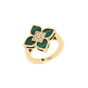 VENETIAN PRINCESS RING WITH DIAMONDS AND MALACHITE