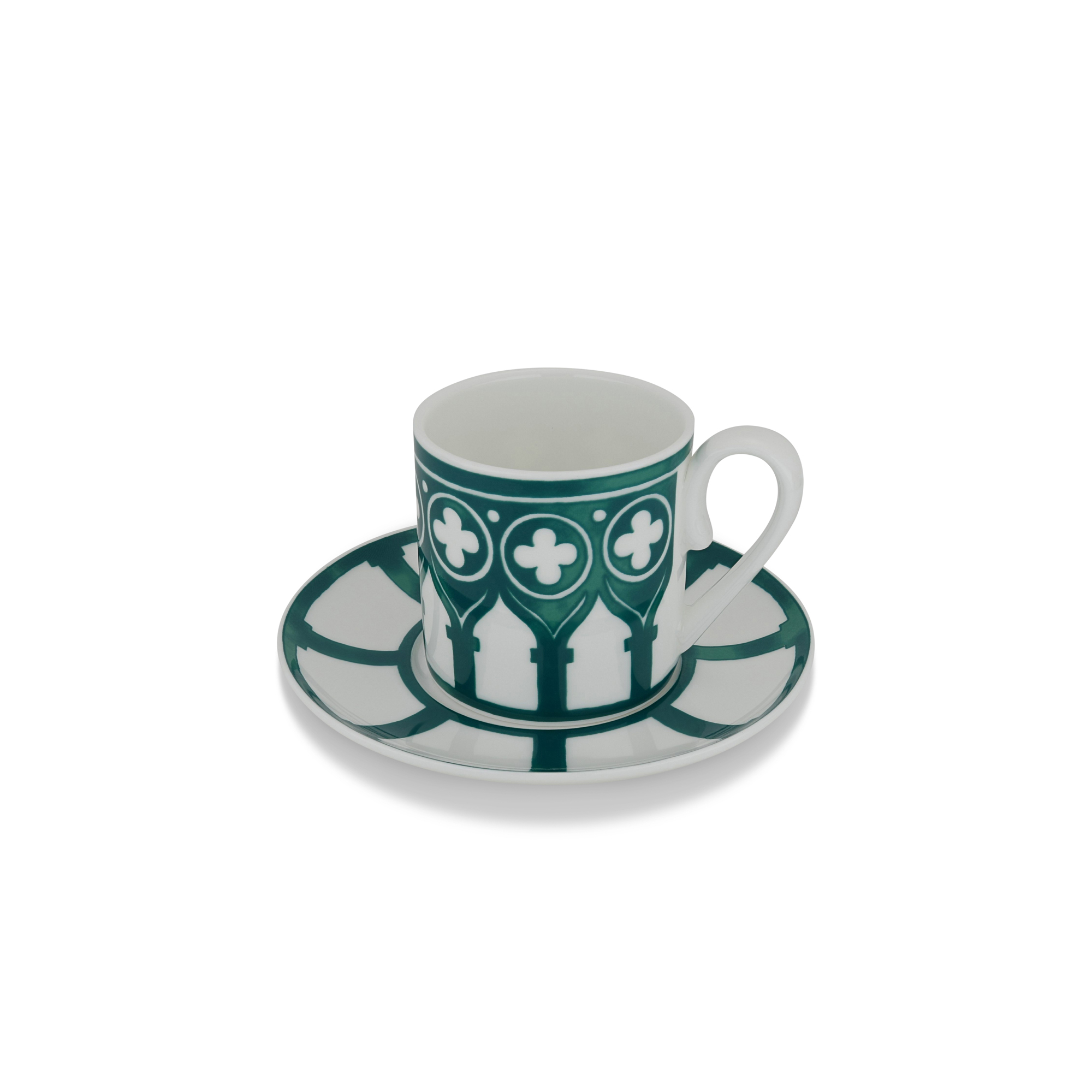 ESPRESSO CUP AND SAUCER IN BONE CHINA, SET OF TWO - Image 2