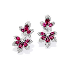 TIARÈ EARRINGS WITH RUBELLITE AND DIAMONDS