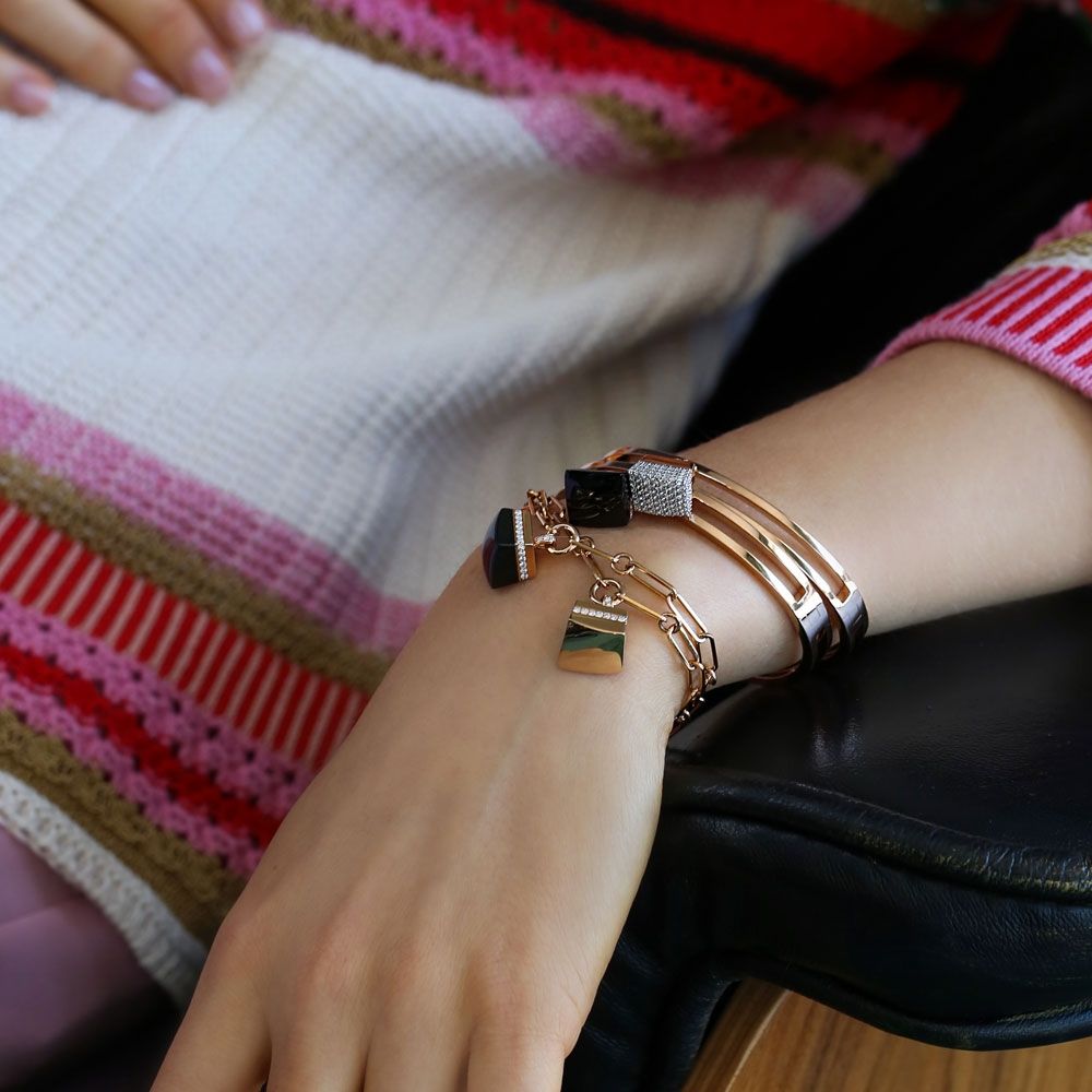 SAUVAGE PRIVÉ BANGLE WITH DIAMONDS AND MALACHITE - Image 2