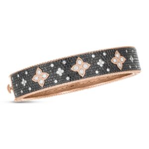 VENETIAN PRINCESS BANGLE WITH BLACK AND WHITE DIAMONDS