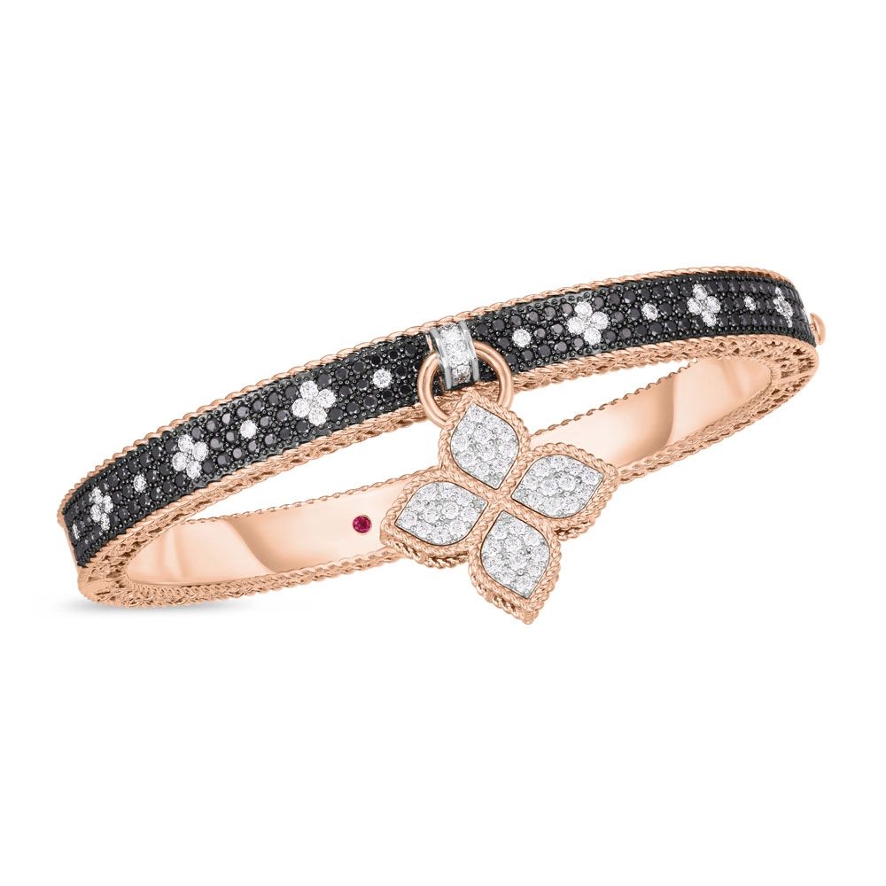 VENETIAN PRINCESS BANGLE WITH BLACK AND WHITE DIAMONDS
