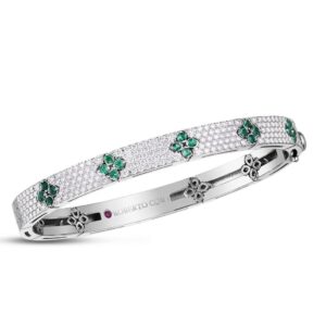 LOVE IN VERONA BANGLE WITH DIAMONDS AND EMERALDS