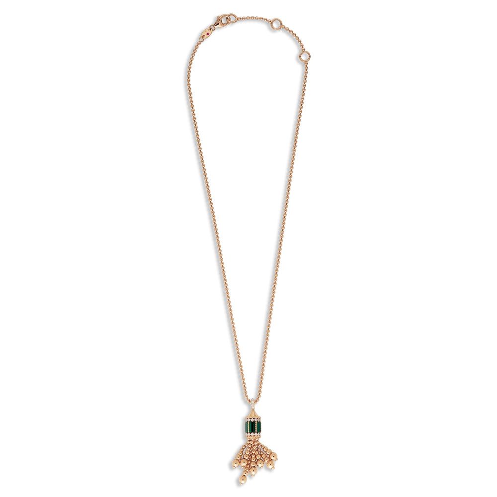 ART DECO NECKLACE WITH MALACHITE AND DIAMONDS - Image 3