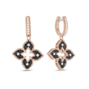 VENETIAN PRINCESS EARRINGS WITH BLACK AND WHITE DIAMONDS