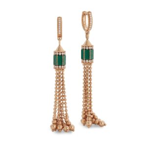 ART DECO EARRINGS WITH MALACHITE AND DIAMONDS