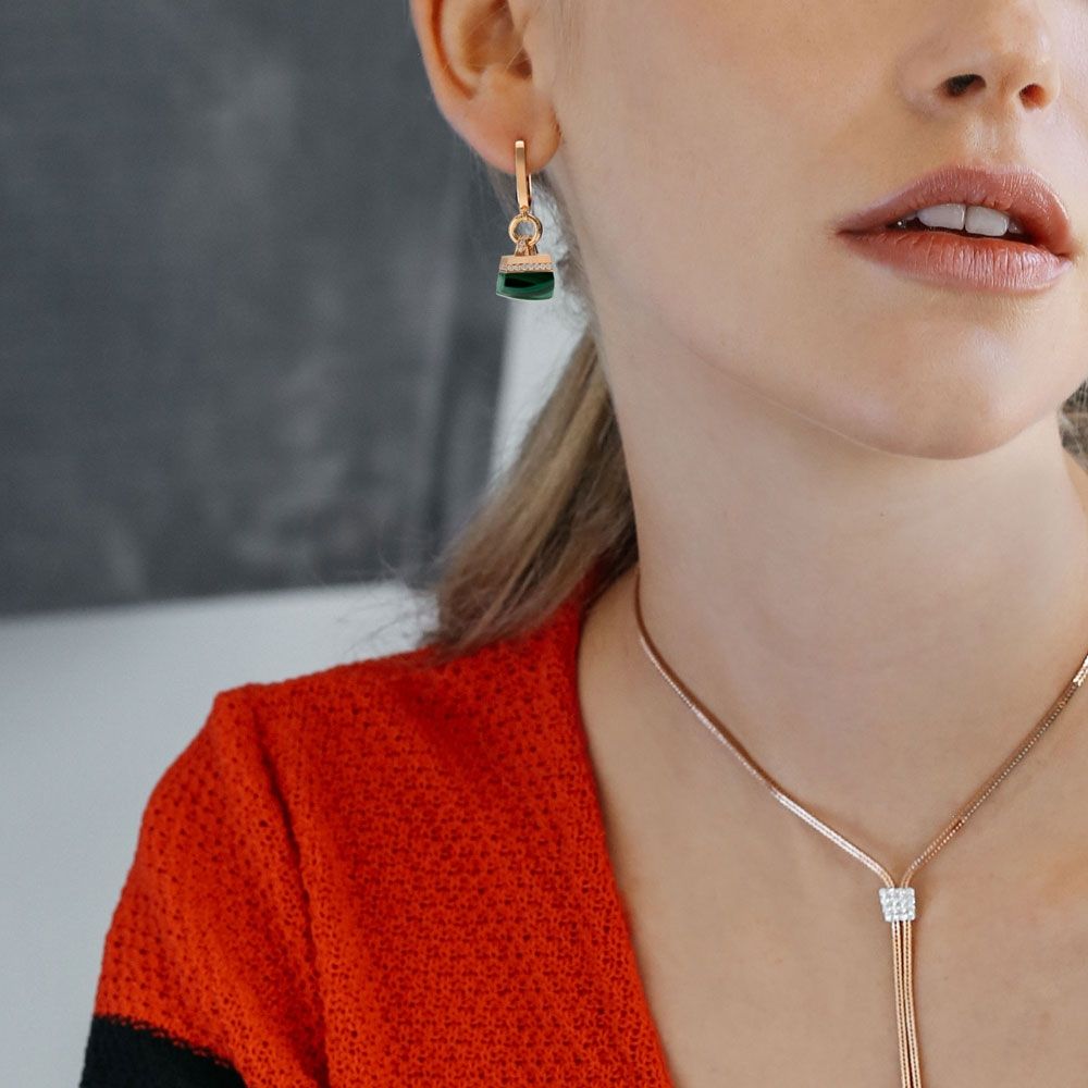 SAUVAGE PRIVÉ EARRINGS WITH MALACHITE - Image 2