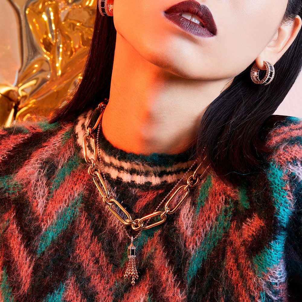 ART DECO NECKLACE WITH BLACK JADE AND DIAMONDS - Image 2