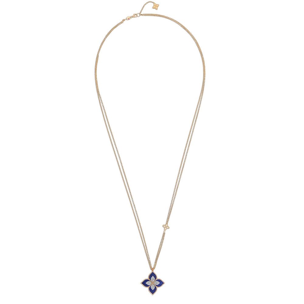PRINCESS FLOWER PENDANT WITH DIAMONDS AND LAPIS - Image 3