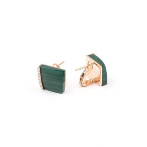 SAUVAGE PRIVÉ EARRINGS WITH MALACHITE AND DIAMONDS
